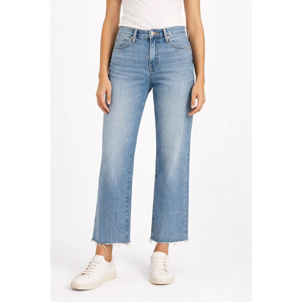DL1961 Women’s Size 30 Light Wash Straight Jeans Raw Hem Denim Sustain Cotton